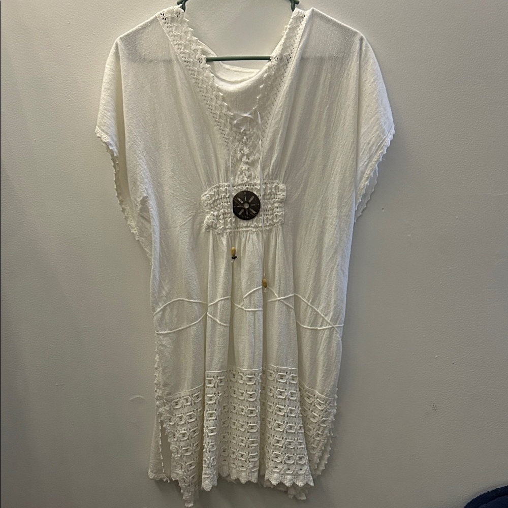 White Lace-Trimmed Women's Top